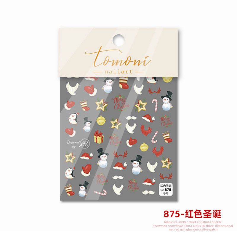 Japonés Navidad uñas 2022 nuevo lindo Halloween Año Nuevo muñeco de nieve ELK copo de nieve alivio invierno estilo