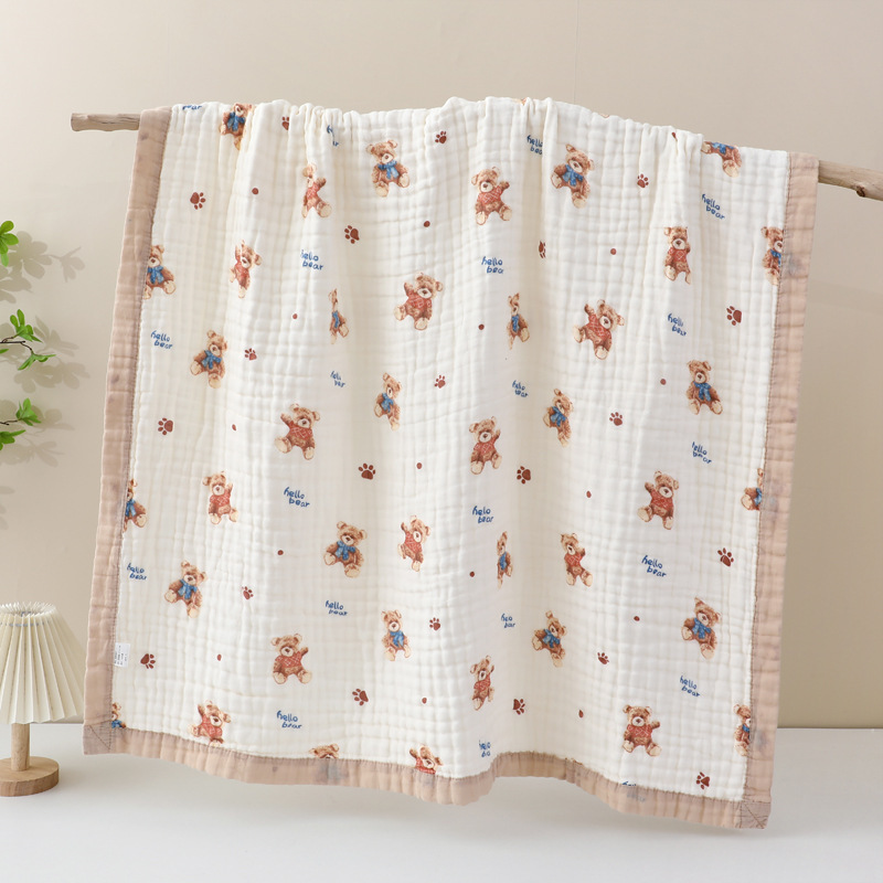 Wholesale Baby Blanket Six Layer Gauze Bath Towel Newborn Children Bath Wrap Towel Kindergarten Baby Thickened Blanket