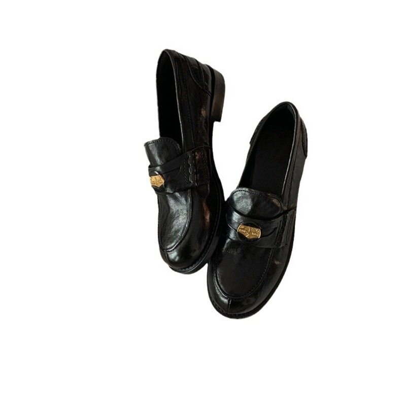 Giày lười nữ mũi tròn da lộn , đế 3 cm — Da lộn màu nâu nâu (3cm ) còn hàng, Da ngựa đen (3cm ) còn hàng