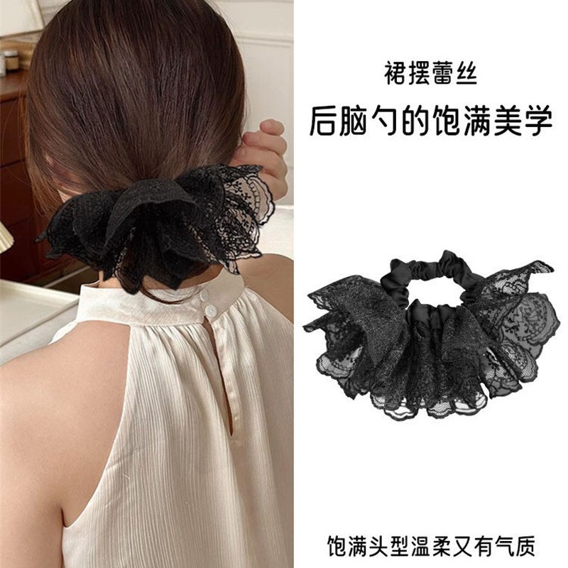 Falda de doble capa de gran tamaño, lazo para el cabello de intestino grueso, banda de goma para el cabello de mujer, cuerda para el cabello de niña Mori, cuerda para el cabello simple, accesorios para el cabello