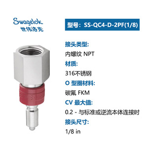 Swagelok�������QC4���^���ݼySS-QC4-D-2PF(1/8)�x���ÿ��ٽ��^
