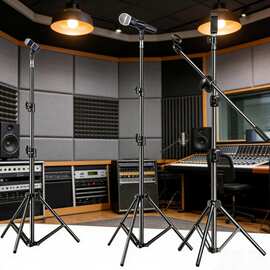 新款懒人支架万能夹落地式手机支架话筒多功能U型话筒夹