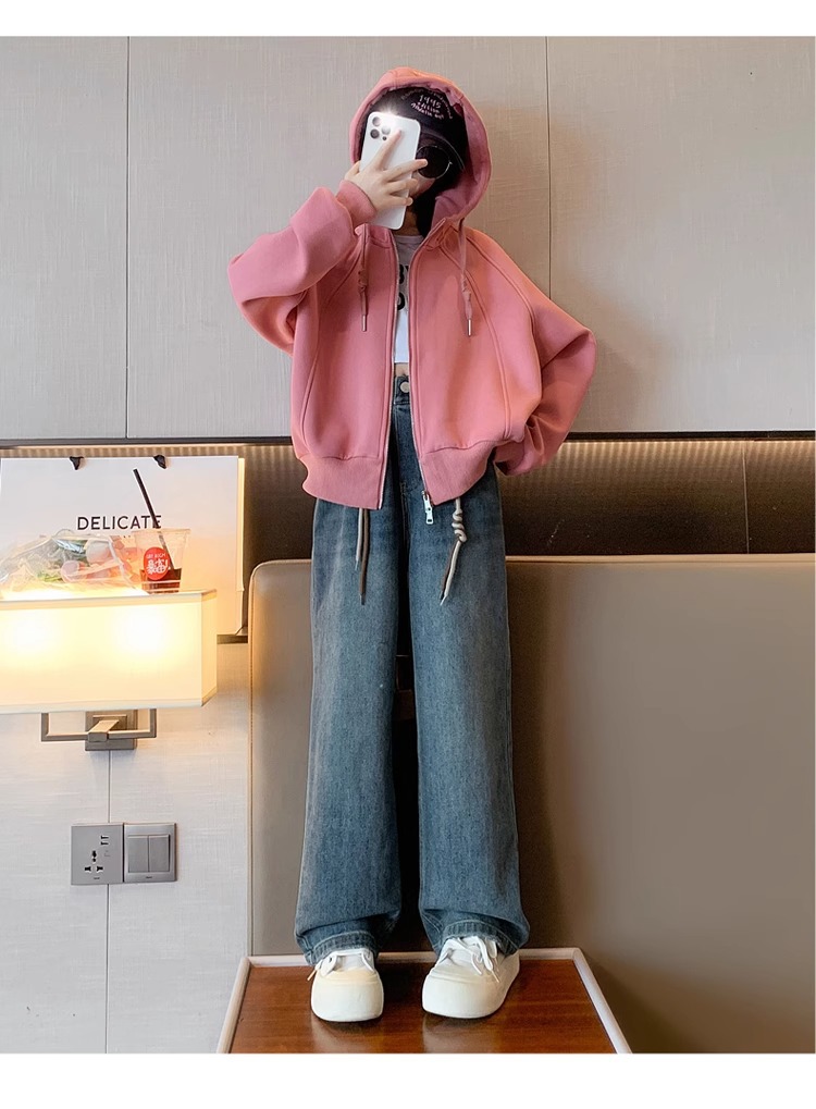 Ensemble sweatshirt cardigan ample à manches longues enfant_voghion.com