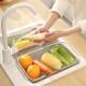 Stainless steel draining basket vegetable basin retractable rectangular storage rack household kitchen sink water filter rack draining bowl rack