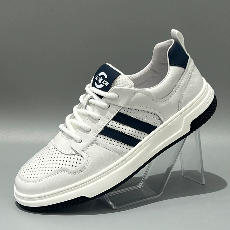 Тонкие мужские туфли, новые летние спортивные повседневные белые туфли из сетчатой ткани, дышащие кроссовки из натуральной кожи, мужские моральные тренировочные туфли