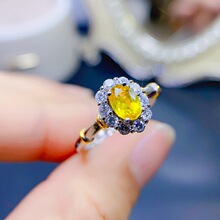 �r���p����Ȼ�Sɫ�{��ʯ��ָ 6*4mm����� 925�y��ڏS�����l