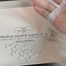 925纯银天然白玉髓项链女韩版轻奢ins风椭圆吊坠秋冬新款网红颈链