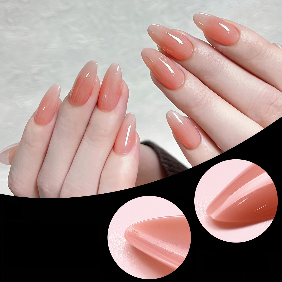 120 piezas de manicure de almendras rosadas desnudas, manicure de Yiwu en stock, manicure de alta calidad, manicure falsa