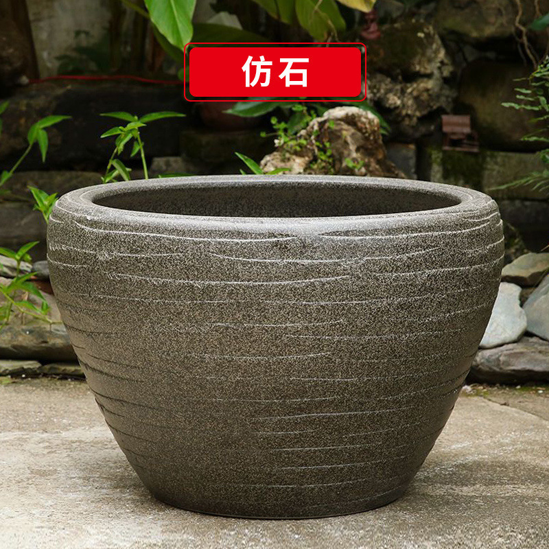 古法生态土陶瓷养金鱼缸荷花睡莲池老旧式阳台室户外庭院大号水缸|undefined