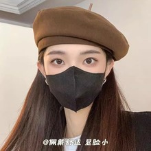 早春款韩系复古文艺贝雷帽子女 英伦风经典百搭纯色画家蓓蕾批发