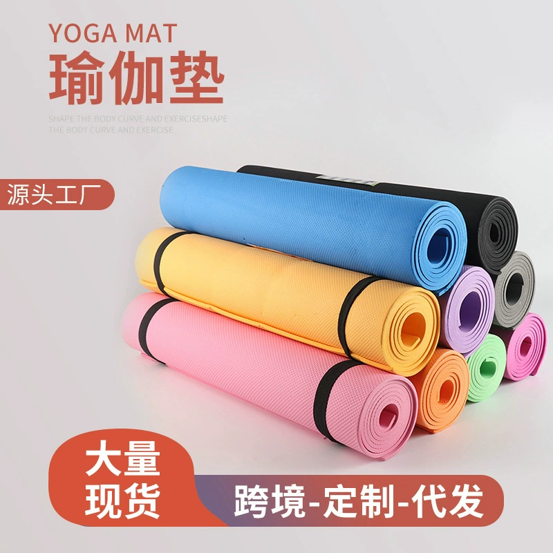 Оптовый коврик для фитнеса EVA для йоги домашний амортизирующий бесшумный канат, пропускающий нескользящий коврик, спортивный утолщенный и расширенный коврик для йоги