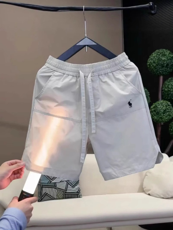 2025 夏メンズ速乾通気性 5 点パンツパンチングカジュアル多用途シンプルな刺繍半袖ショーツパンツ|undefined
