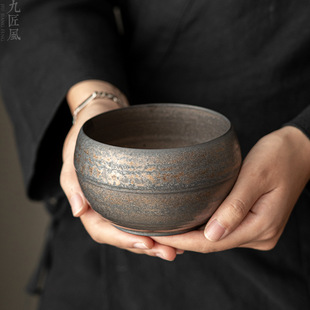 Nine Craftsman style stoneware iron glaze tea washing dry bubble building water Tea Cup washing tea residue tank water pot antique wind filter washing