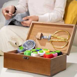 ✅ Sewing Box Household Set Multi-Functional Practical Storage Bag Wedding Dowry Solid Wood Retro Large Size