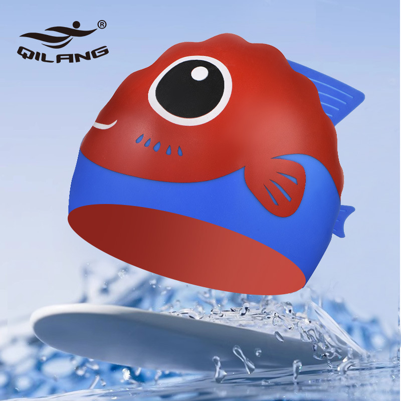 Sombreros de baño para niños impermeables para niños no estrangular lindos sombreros impermeables de silicona de dibujos animados sombreros de baño para bebés protectores de oído profesionales