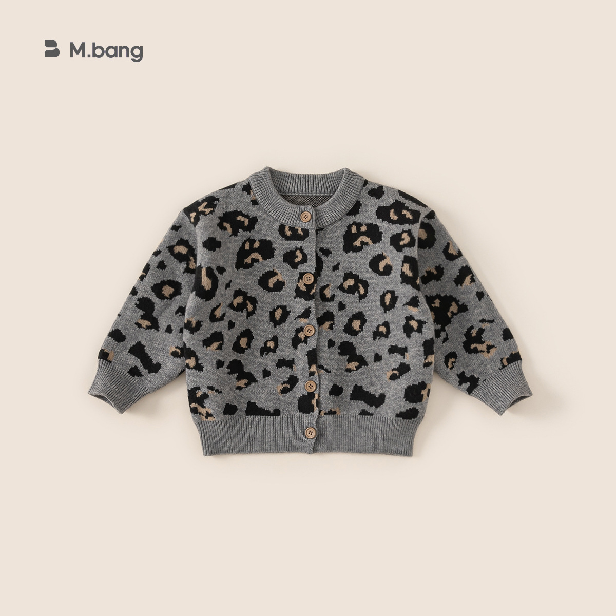 Yubao ropa infantil suéter de primavera y otoño niñas cardigan de punto chaqueta de leopardo para niños 2026 otoño y invierno nuevo