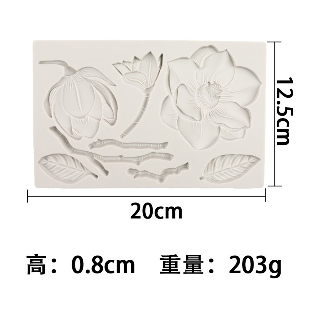 Camelia hojas en relieve fondant molde de silicona chocolate flor pastel decoración borde arcilla piedra plástico epoxi