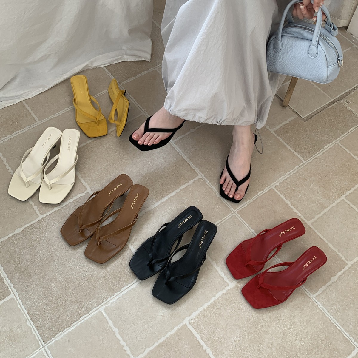European And American Fashion Women's Flip-flops, 2025 Summer New Fairy-style Square-toed Stiletto Sandals For Women_vogvips.com