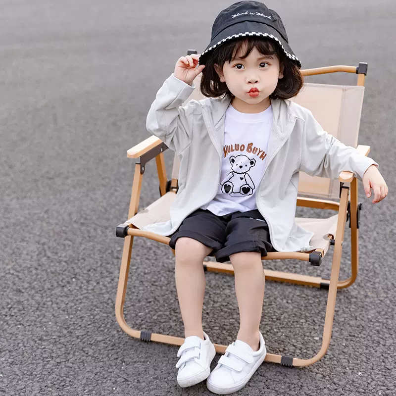 儿童UPF50防晒衣中小童薄款透气外套男女户外防晒服夏季防晒衫