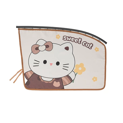 Curtain Sun Protection Heat Insulation – Car curtains - embedded-bow-cat-curtain-driver-brown