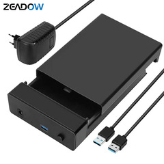 3.5インチプラスチックねじなしusb 3.0 sataデスクトップシリアルハードディスクケースは、16tbの外部電源に対応しています