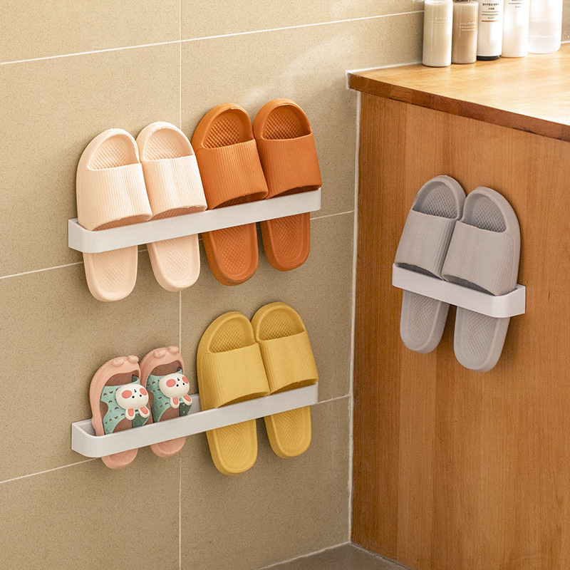 Shoe Rack Draining Rack Bathroom Slats Rack Toilet Storage Rack Shoes Storage Artifact Toilet Wall Hanging Punch-Free
