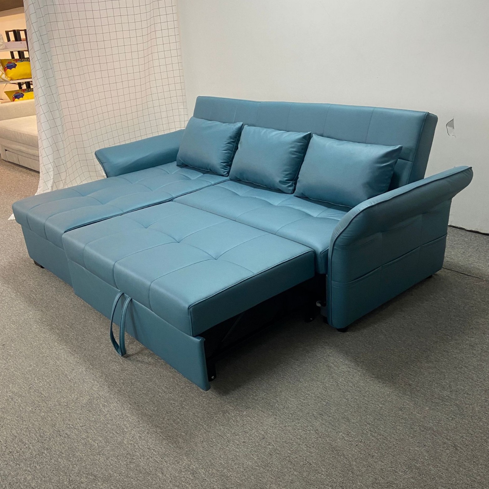 Sofá cama multifuncional verde oscuro doble uso plegable pequeño apartamento de sala de estar almacenaje VIP desmontable arena de tela