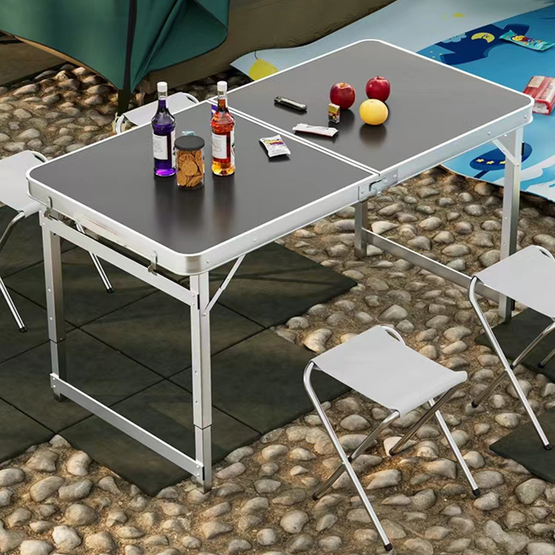 Thickened Outdoor Night Market Stall Aluminum Alloy Folding Table Portable Stall Table Camping Table Rental House Simple Dining Table