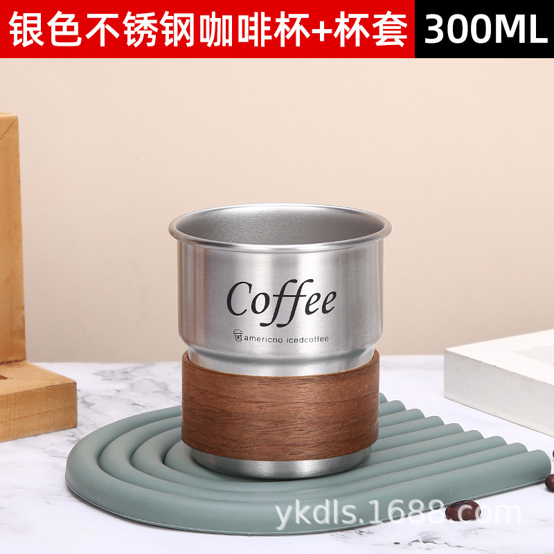 Taza de escalón de una sola capa para exteriores Taza de café de acero inoxidable 304 ins Vaso de cerveza de camping de borde rizado conveniente de alto valor