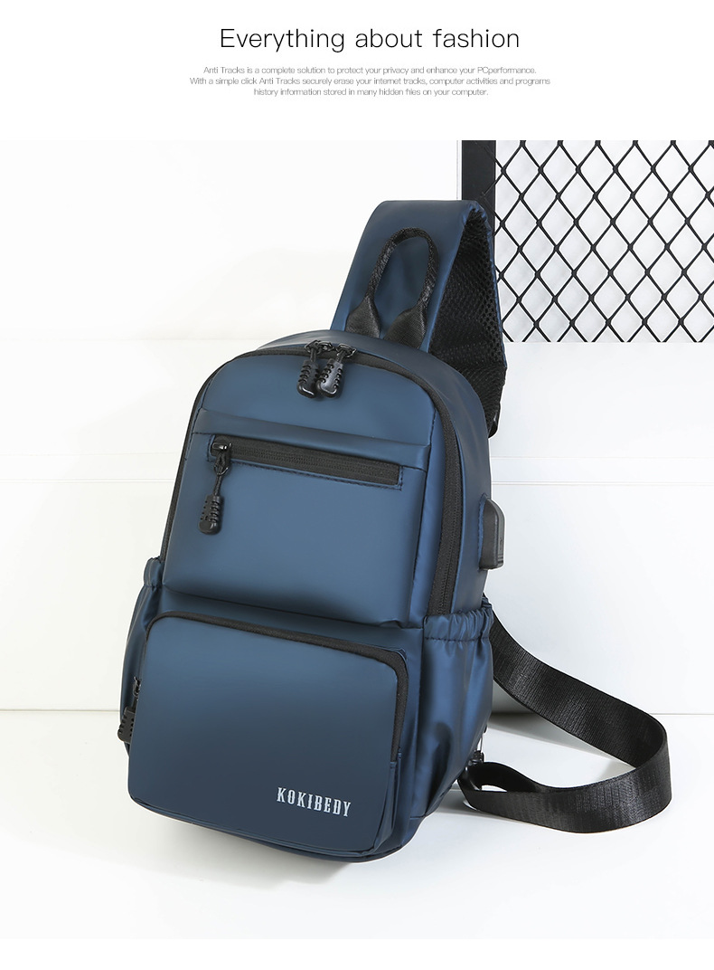 Men's chest bag, crossbody bag, single-shoulder bag, multi-functional large-capacity men's bag, water-resistant chest bag, small bag, cross-border undefined