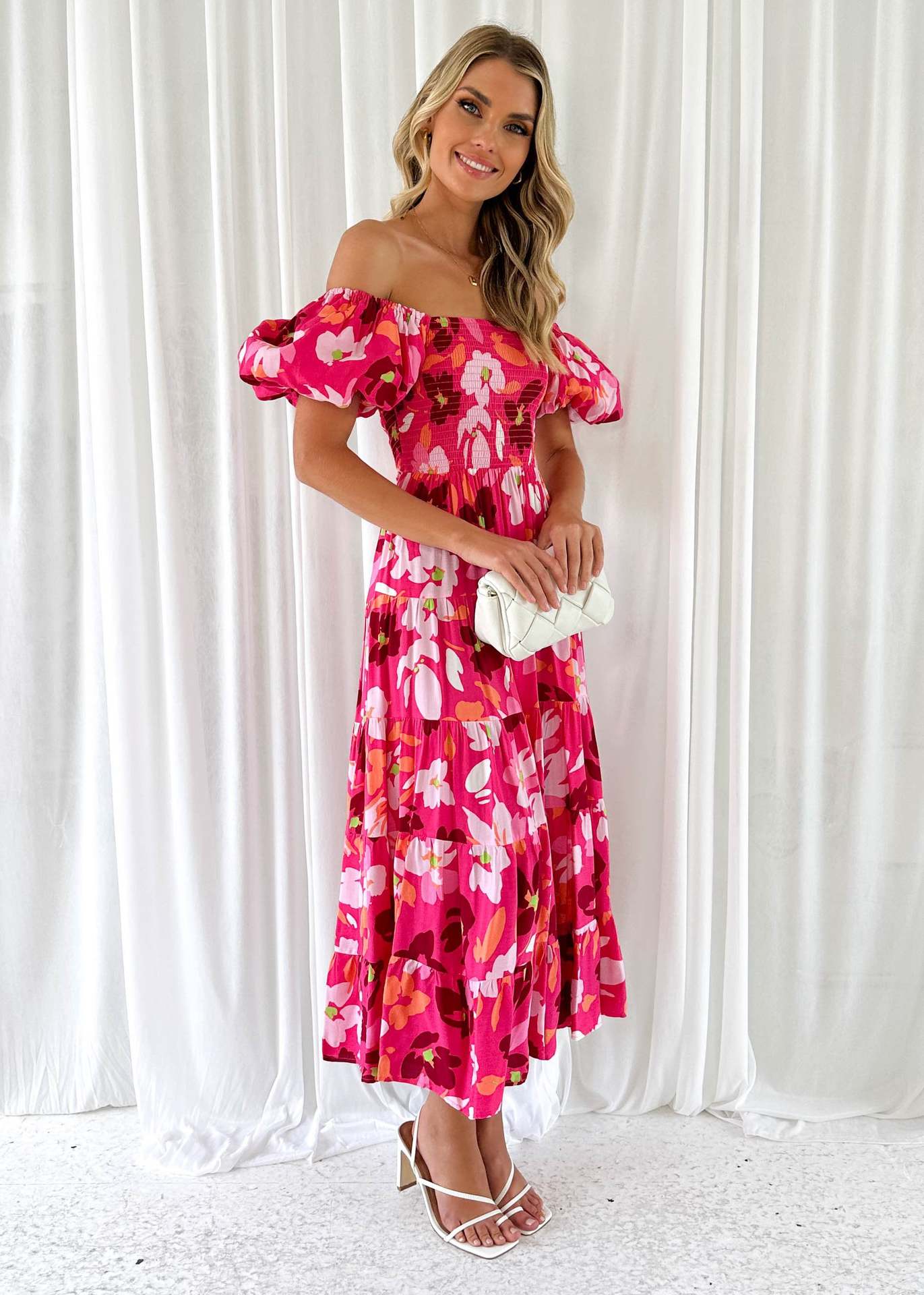301g Weight Maxi Long Dress Dress Length Type Short Sleeve Sleeve Length Regular Dress Dresses Type Puff Sleeve Sleeve Type Polyester Fabric Type Mid Waist Waist Line Travel, Daily Occasion Boat Neck Neckline Regular Fit Fit Type Flower Pattern Summer, Spring Season Women's Gender Elegant, Classic Style Style Wholesale Women's Elegant Classic Style Flower Travel Daily Boat Neck Short Sleeve Regular Dress 20