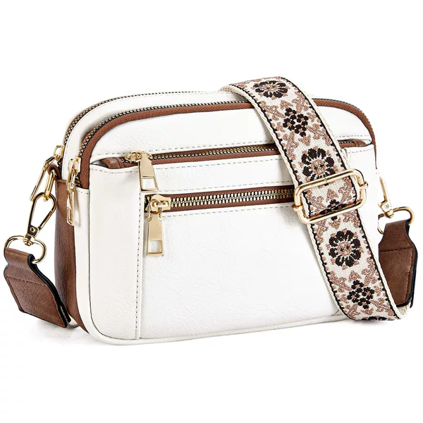 In-stock cross-border bestseller in Europe and America: multi-functional color-blocked zipper crossbody bag, square bag, PU shoulder bag, wallet with adjustable shoulder strap