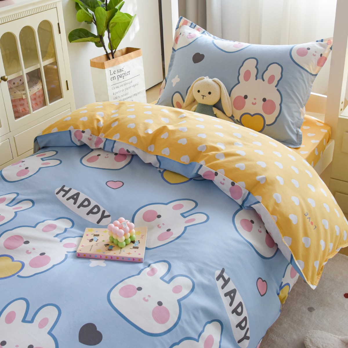 Dormitorio de estudiantes ropa de cama de tres piezas sábanas de cama de algodón caseta dormitorio de algodón 0,9 m cama individual 3