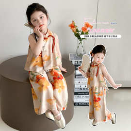 女童国风套装夏季2025新款洋气时髦儿童夏装女宝宝时尚汉服两件套