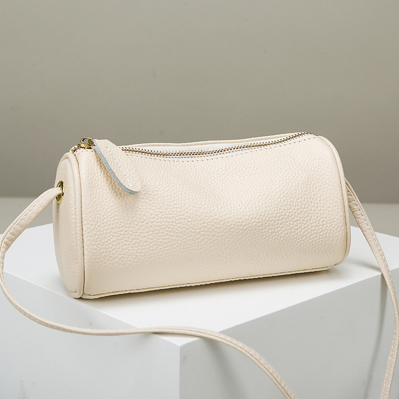 Top Grain Cowhide Leather Small Bag For Women 2026 New Pillow Bag Soft Leather Mini Shoulder Crossbody Cylinder Bag - Thumbnail 6