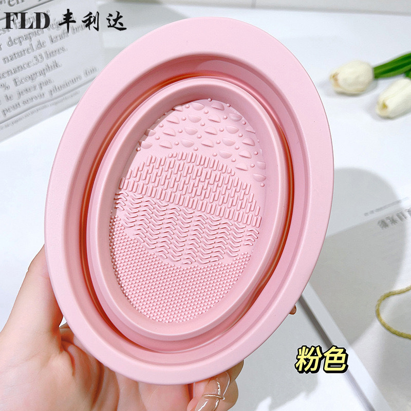 Nuevo cepillo plegable de silicona herramientas de maquillaje polvo de maquillaje huevo maquillaje cepillo limpiador no daña cepillo limpieza de tazón