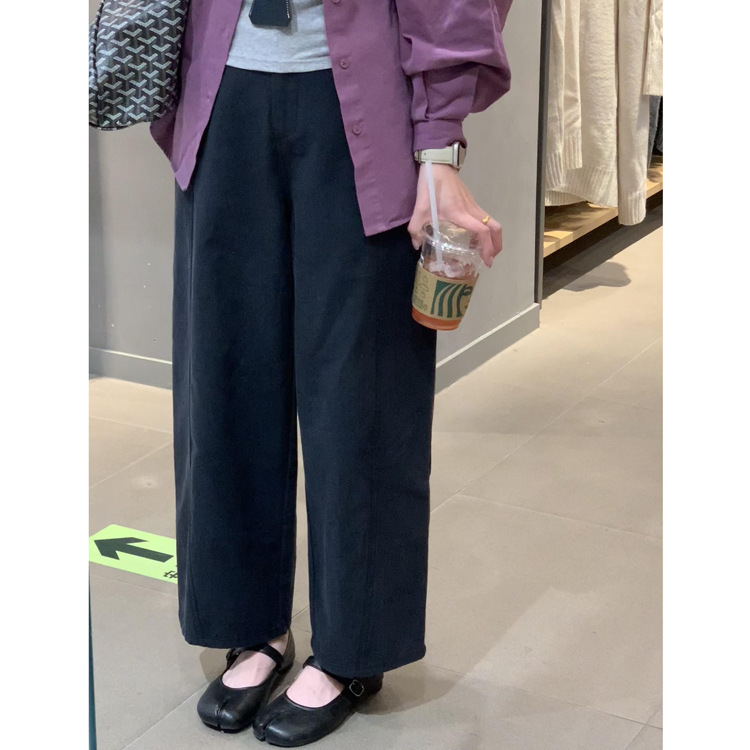 九分休闲直筒裤女大码秋季2025新款胖妹妹mm宽松显瘦工装阔腿裤子|undefined