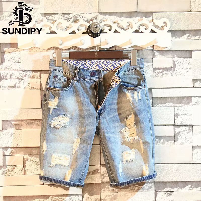 Shorts Men's Denim 2022 New Summer Korean Fashionable Thin Straight Outer Wear Five-point Casual Mid-length Pants for Summer