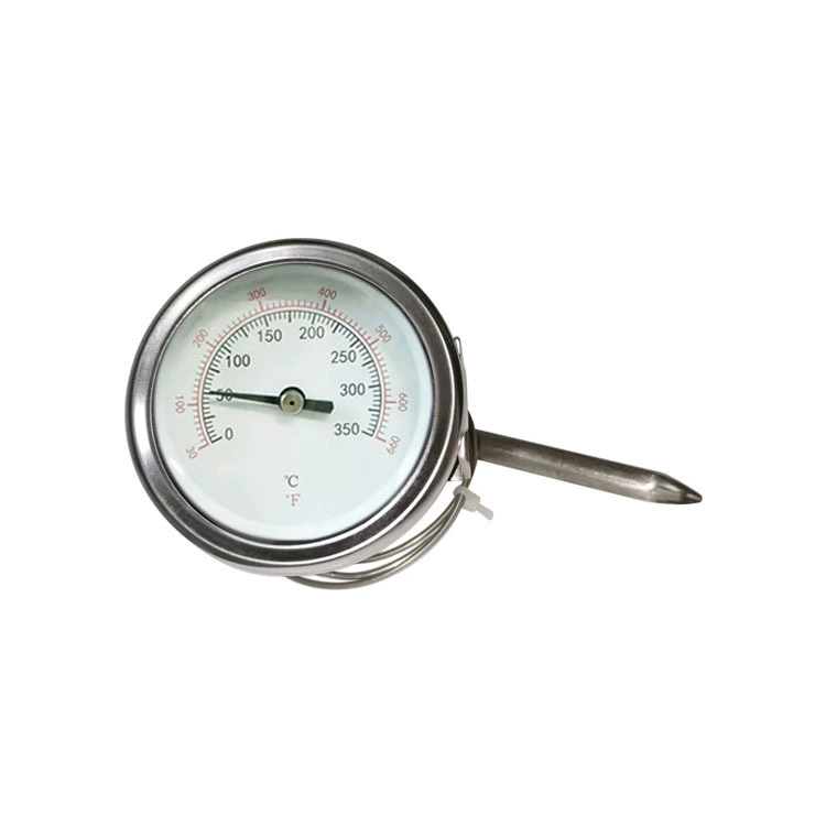 Термометр давления капиллярный осевой с U-образным зажимом, нержавеющая сталь 304, WY60ZU 350 ° Продажи фабрики C