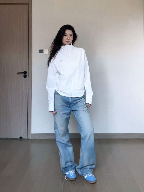 白色立领防晒衣女款夏季2025新款夏天薄款防晒服外套宽松长袖上衣|undefined