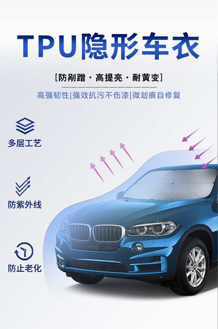 Tpu Invisible Car Wrap, Car Paint Protection Film, Self-Repairing, Anti-Scratch, No-Bake, Yellowing-Resistant, Transparent Ppf Film