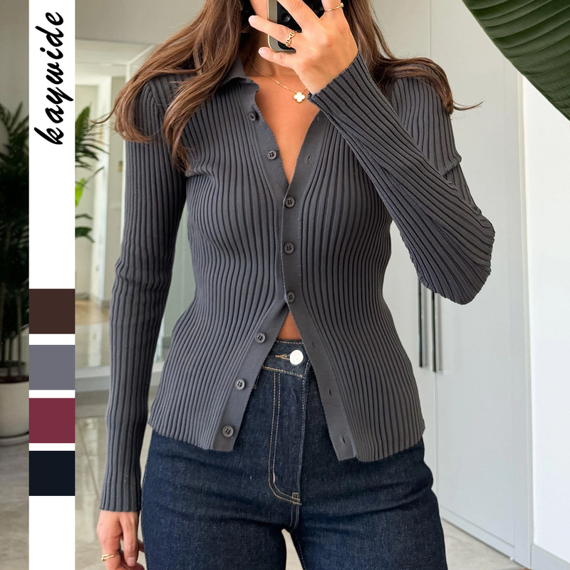 Diyun Cross-Border European and American Casual Simple Pure Color Long-Sleeved Shirt Woolen Women's Clothing 2025 Autumn and Winter Amazon Independent Station