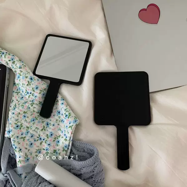 Handheld Makeup Mirror Handle Mirror Advanced Portable Makeup Mirror Square Small Mirror Advertising Gift Beauty Mirror