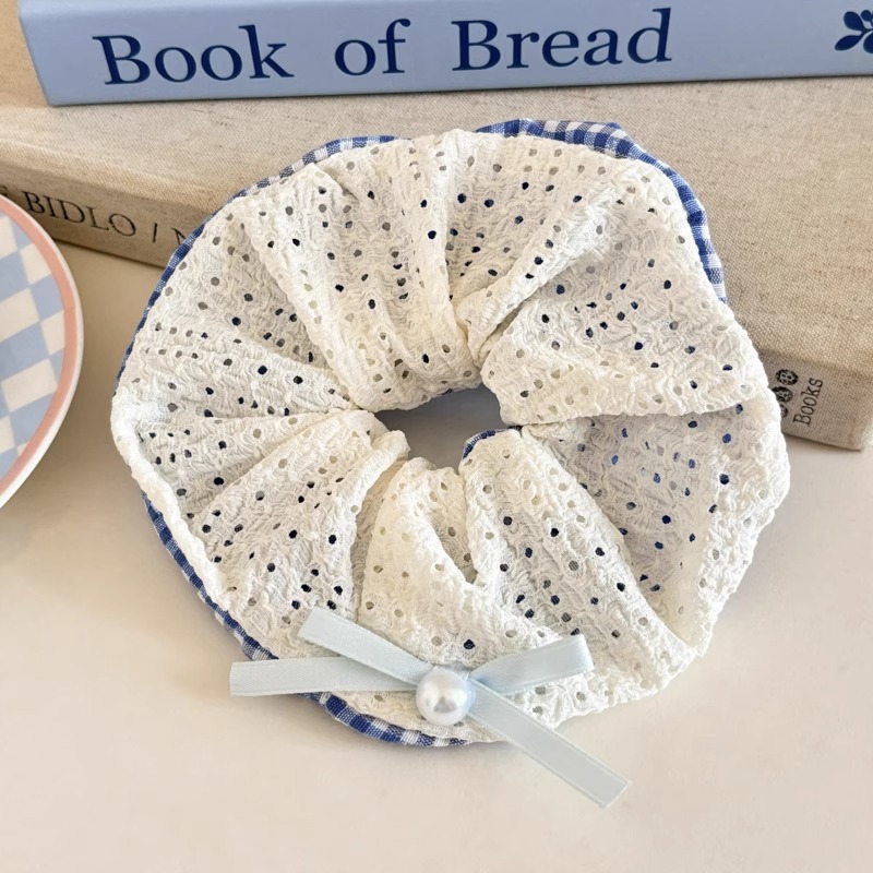 Cuerda para el cabello de intestino grueso azul para niños Cuerda para el cabello de encaje dulce para niñas