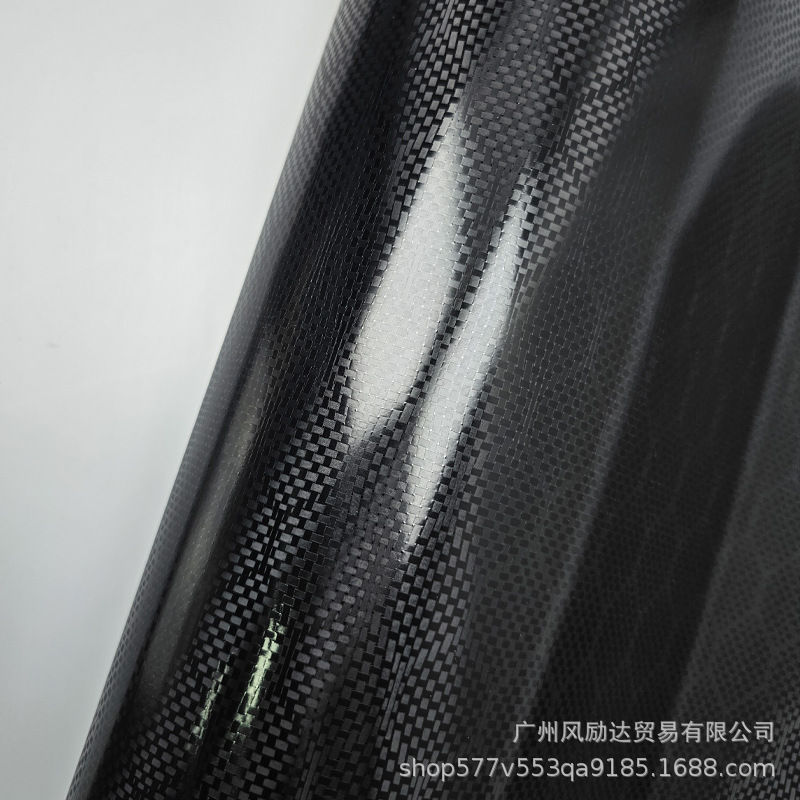 Cross-Border Hot-Selling Pet High-Gloss Forged Diamond-Shaped Black Carbon Fiber Interior Trim Glossy Black Full Body Wrap Film