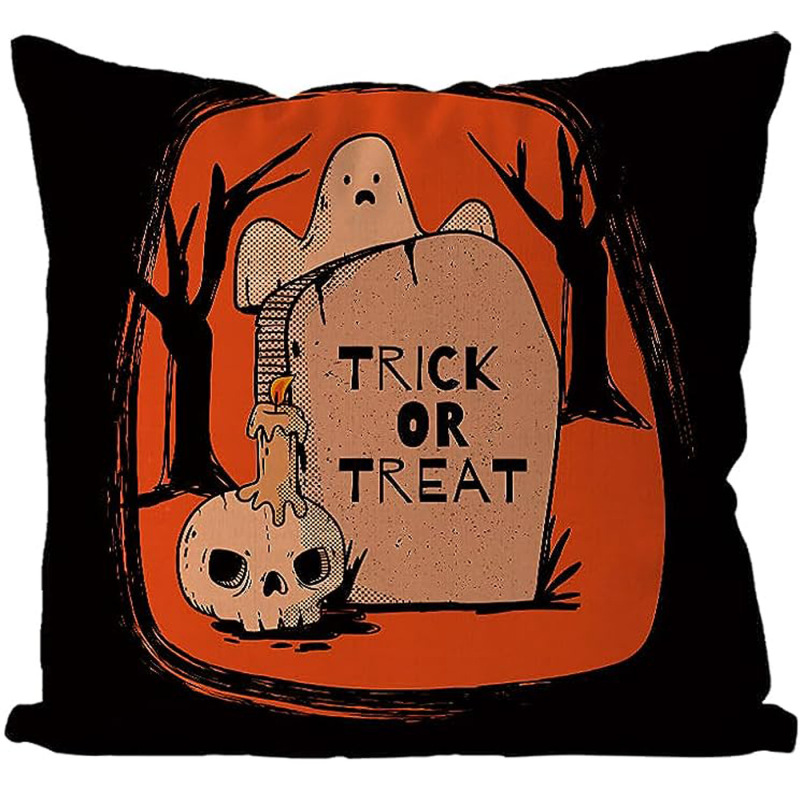 ハロウィンゴースト枕カバーホリデーホームパーティー装飾リビングルームソファクッション寝室ベッドサイドリネンクッション|undefined
