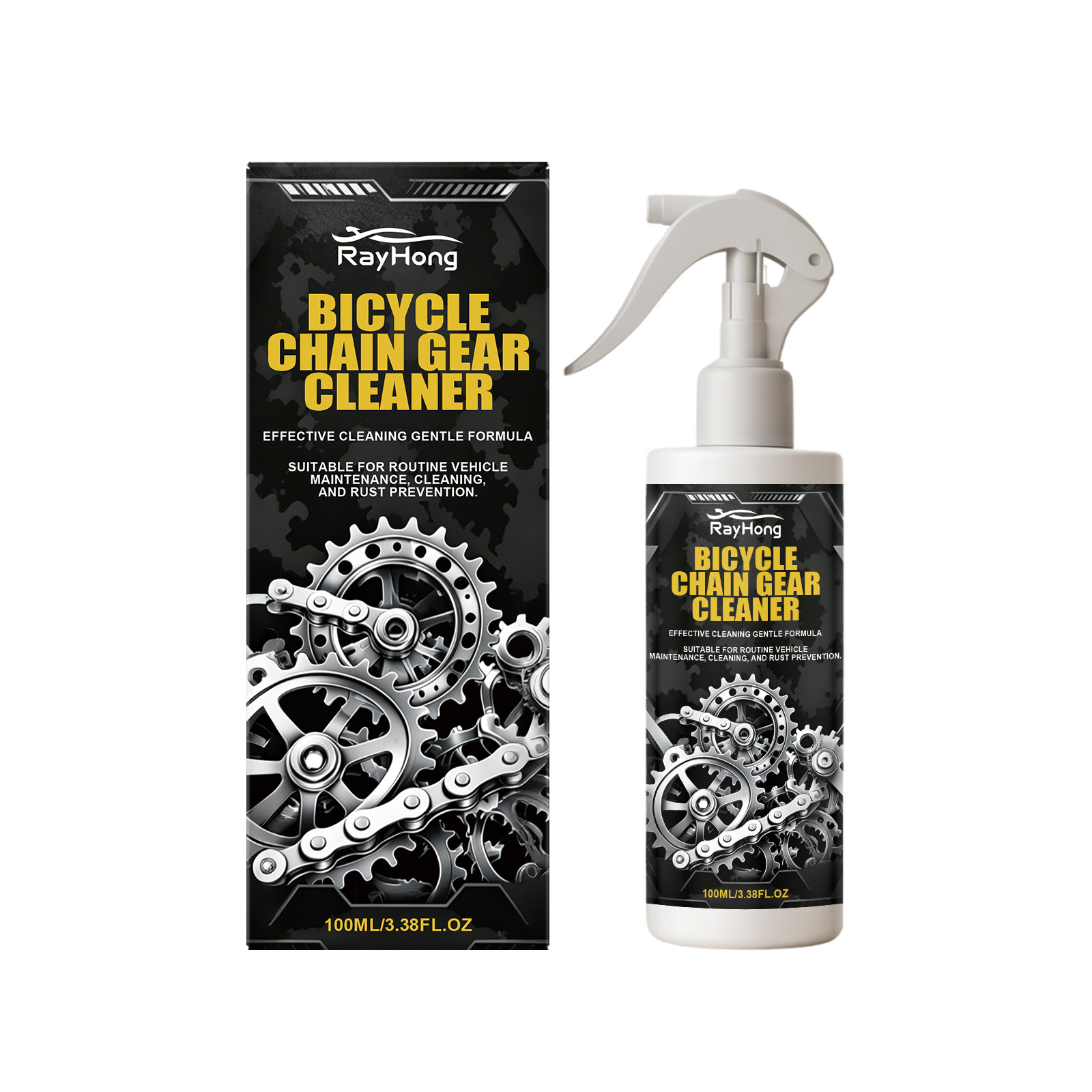 RAYHONG 120ml Bike Chain Cleaner Lubricant Heavy Duty Degreaser Spray Reduce Wear & Friction Rust Protection Motorcycle Chain Cleaner