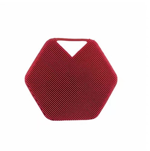 Cepillo de baño de silicona, cepillo de cerdas suaves, ventosa hexagonal, cepillo para lavar la cara, mango, cepillo de masaje para lavar el cabello, cepillo de baño hexagonal