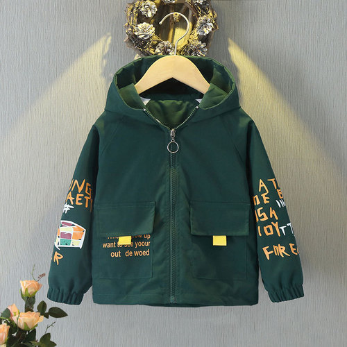 Boys Thin Jacket Hoody 2024 Korean New Style Jacket Spring and Autumn Spring Children's Breathable Casual Wear