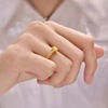 Brass ring with crystal, fashionable one size accessory, simple and elegant design